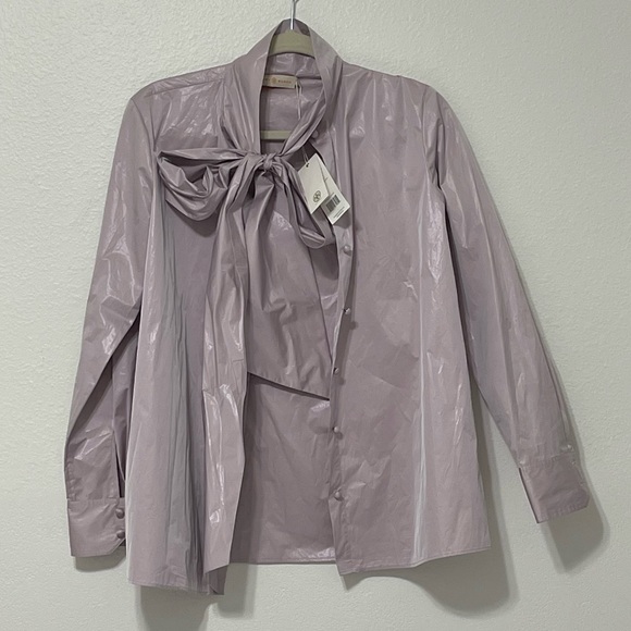 Tory Burch Daphne lilac Bow Blouse size 6 - Picture 4 of 8